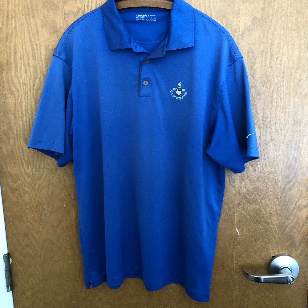 Men's Blue Nike Polo golf Shirt from Pittsfield country club in Massachusetts